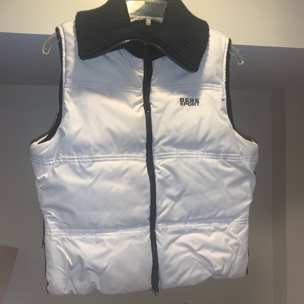 White Bebe puffer vest